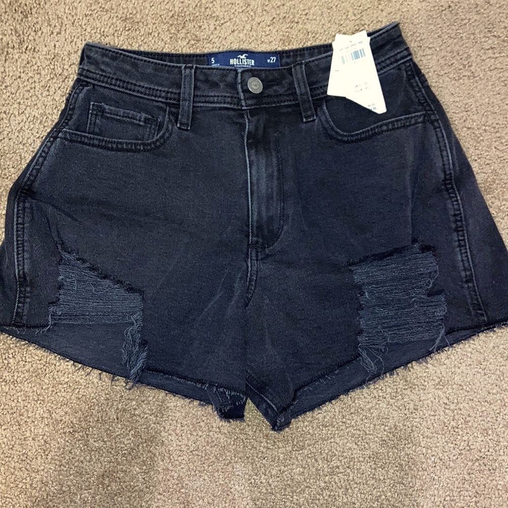 Hollister Black Curvy High Rise Vintage Shorts Size 5 NWT